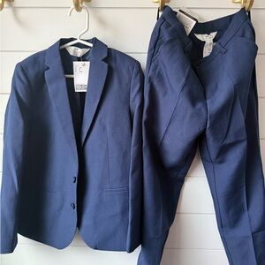 NWT H&M boys navy blazer and pants set size 8